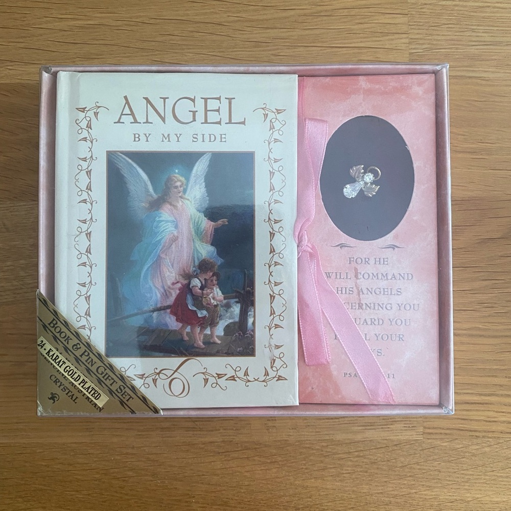 24K Gold Pin Angel By My Side Gift Set